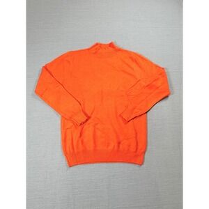 Unbranded Women Orange Mock Neck Long Sleeve Knit Sweater Size M P5 0850‎